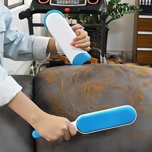 FurSweep: Reusable Pet Hair & Lint Remover Brush with Self-Cleaning Base for Clothes, Furniture & Car Upholstery