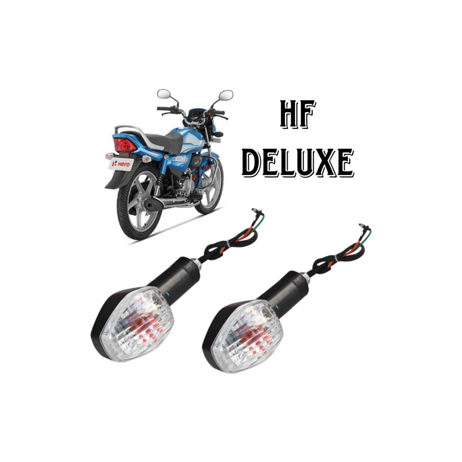 Side, Rear, Front Incandescent Indicator Light for Hero HF Deluxe, Splender iSMART, HF-Deluxe, HF Dawn, Glamour, HF (Orange)