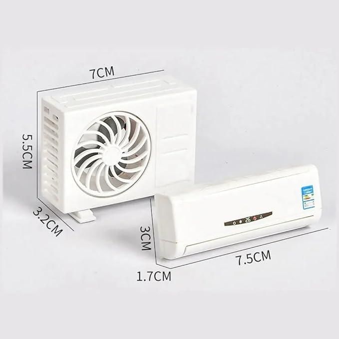 BreezeMini: Quirky Car Air Freshener 2-Unit Air Conditioner Design with Refillable Fragrance, Solar Power & Rotating Fan Car Decor