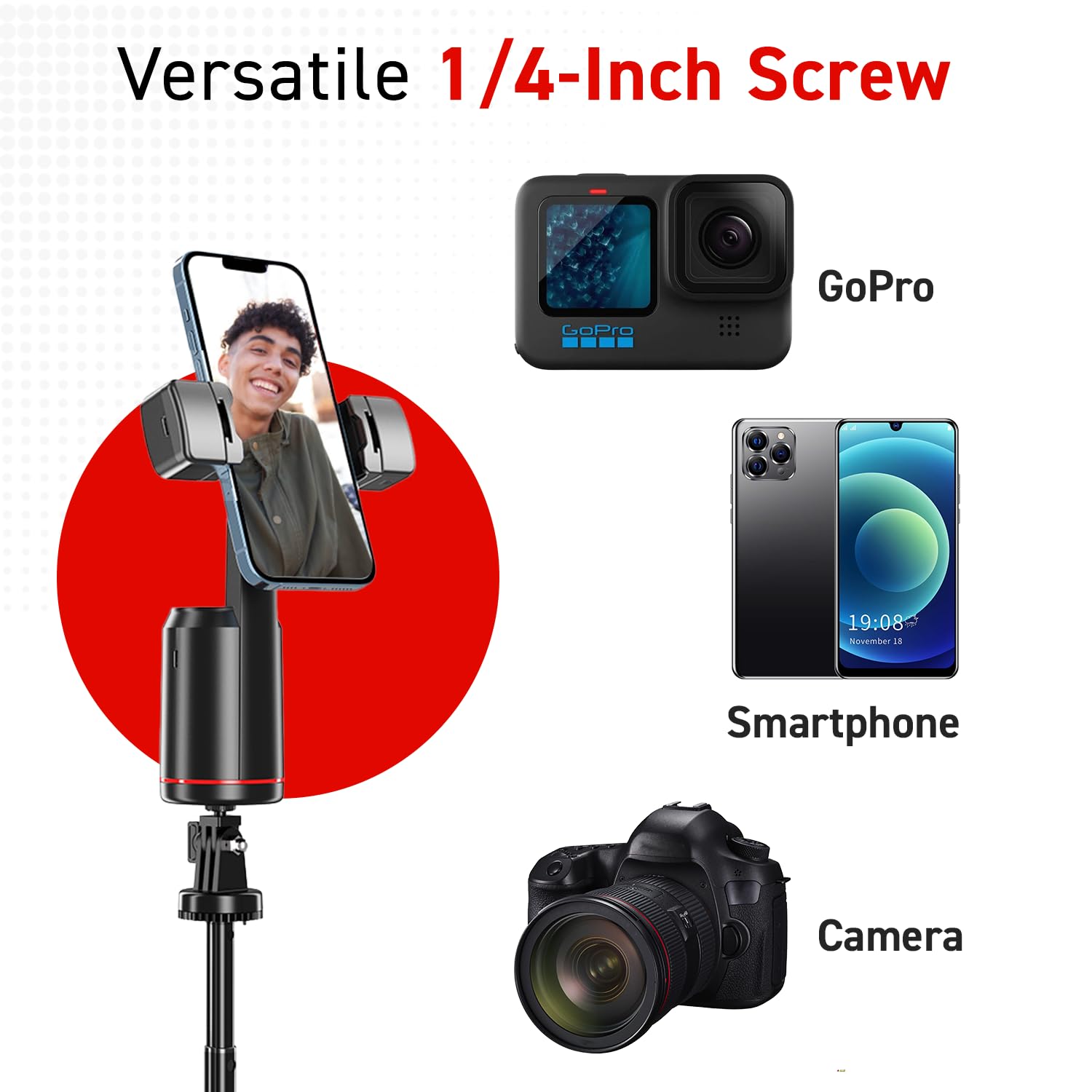 Create360: 360° Face Tracking Phone Holder with Auto Motion, Gesture Control & Remote for Vlogging, Streaming & Video Recording