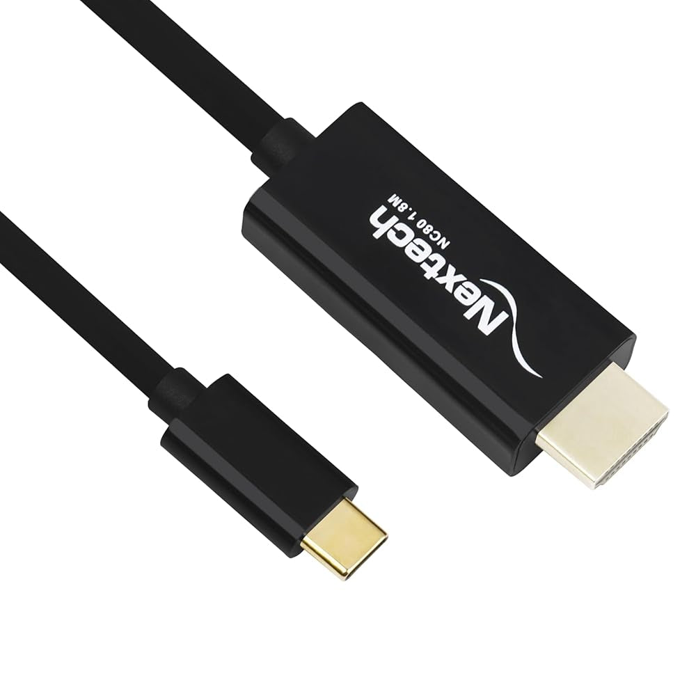 Nextech USB-C to HDMI Cable – 4K@30Hz Output, Thunderbolt 3 (40Gbps) High-Speed, Plug & Play Type-C Display Cable for MacBook, iPad, Windows & Android Devices