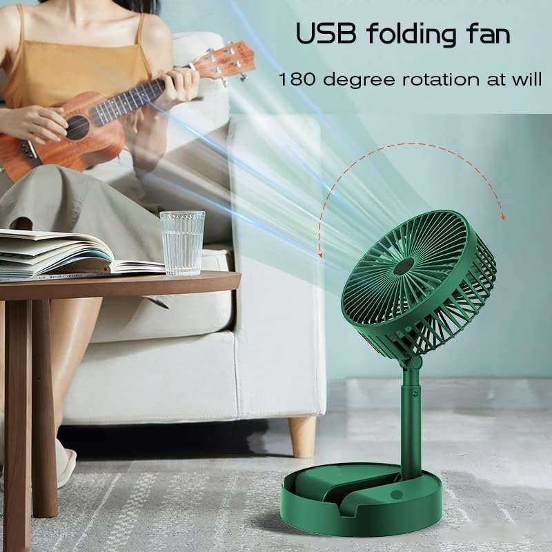 Chillie: Portable USB-C Desk Fan with 3 Speeds, Phone Holder & 2000mAh Rechargeable – Compact Folding Design with Adjustable Height for Home, Office & Travel