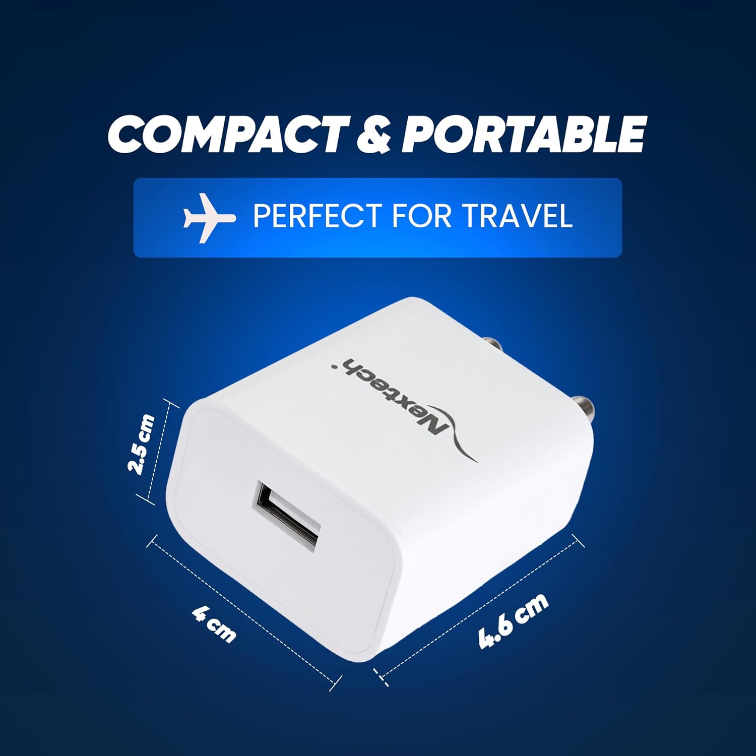 Nextech Single USB 22.5W QC 3.0 Fast Power Delivery Universal Wall Charger Support Samsung AFC, BC1.2, Apple 20W, QC3.0 and Other Mainstream Fast Charge protocols (Glossy White)