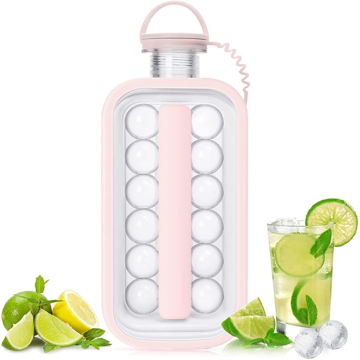 Frostee: 2-in-1 Ice Ball Maker Bottle with 17 Grids – Portable Freezer Kettle & Water Jug for Cocktails, Juice, Coffee, Whiskey & Cold Beverages