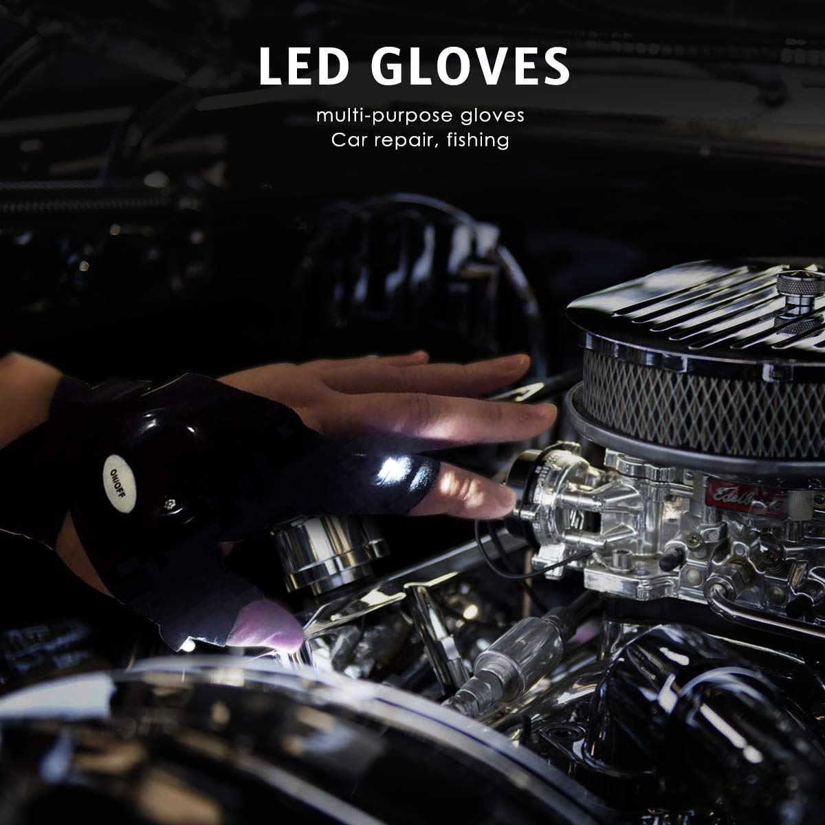 Handy: LED Flashlight Gloves with Fingerless Design for DIY Repairs, Hunting, Hiking & Outdoor Adventures