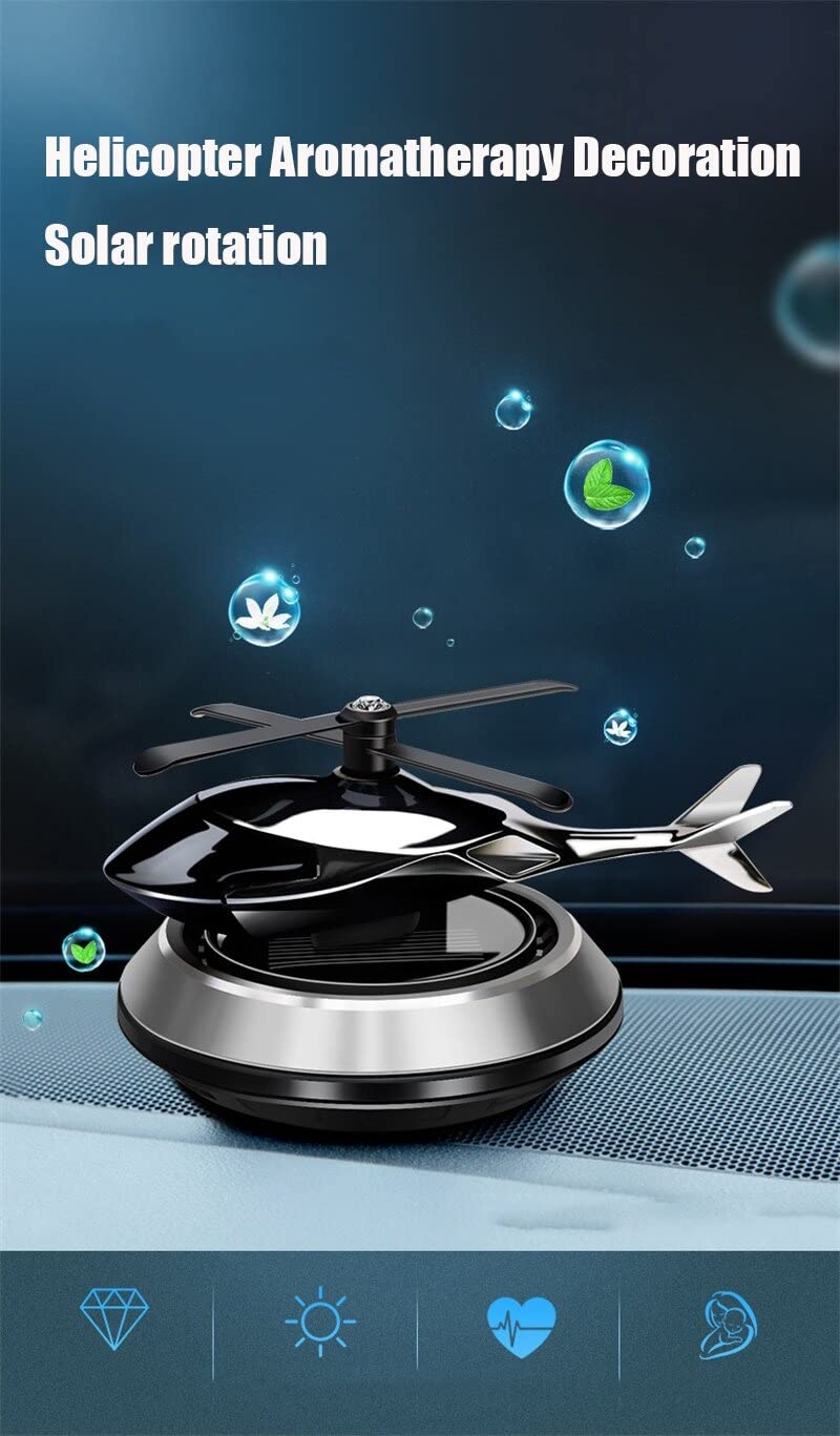Copter: Solar Powered Helicopter Car Perfume Diffuser with Rotating Design & Aroma Oil for Dashboard Freshness