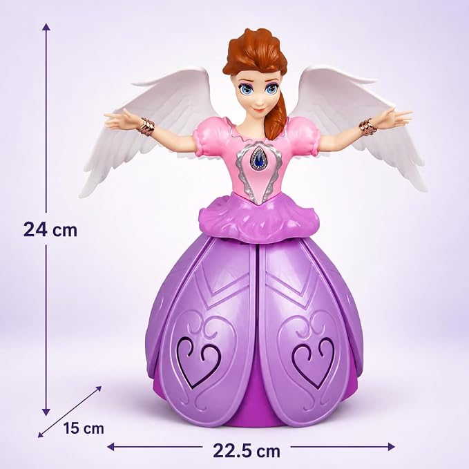 Angel: Musical Rotating Angel Girl Toy with Automatic Dancing Action, Colourful Flashing LED Lights & Music, Moving Doll Toy for Kids