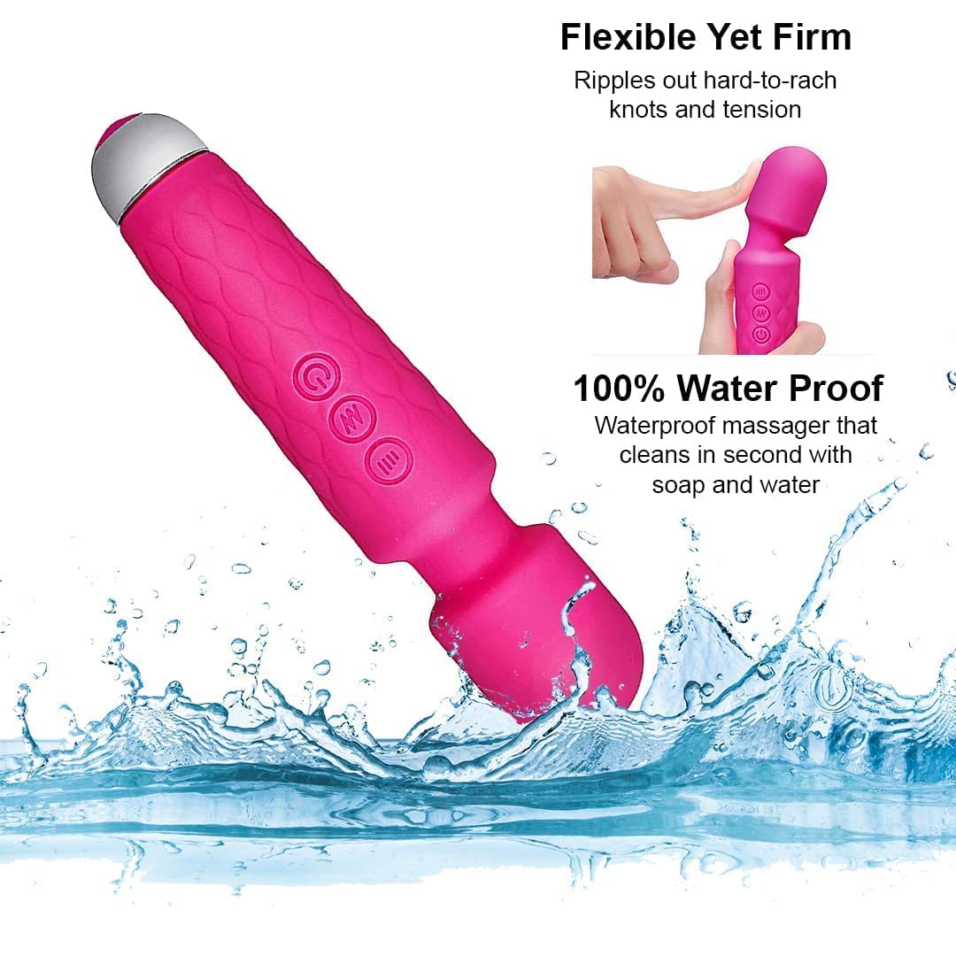 Mora: Rechargeable Waterproof Personal Body Massager, Handheld Cordless Wand with 20 Vibration Modes & 8 Speed Levels for Full Body Stress Relief, Relaxation & Muscle Recovery