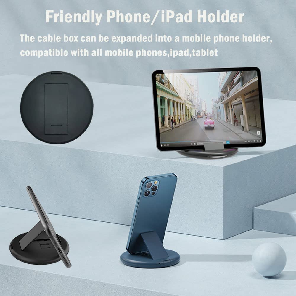 Companion: All-in-One USB Travel & Tech Charging Kit – 60W Fast Charging Cable Set with Type-C, Lightning & Micro USB, Built-in Mobile Stand