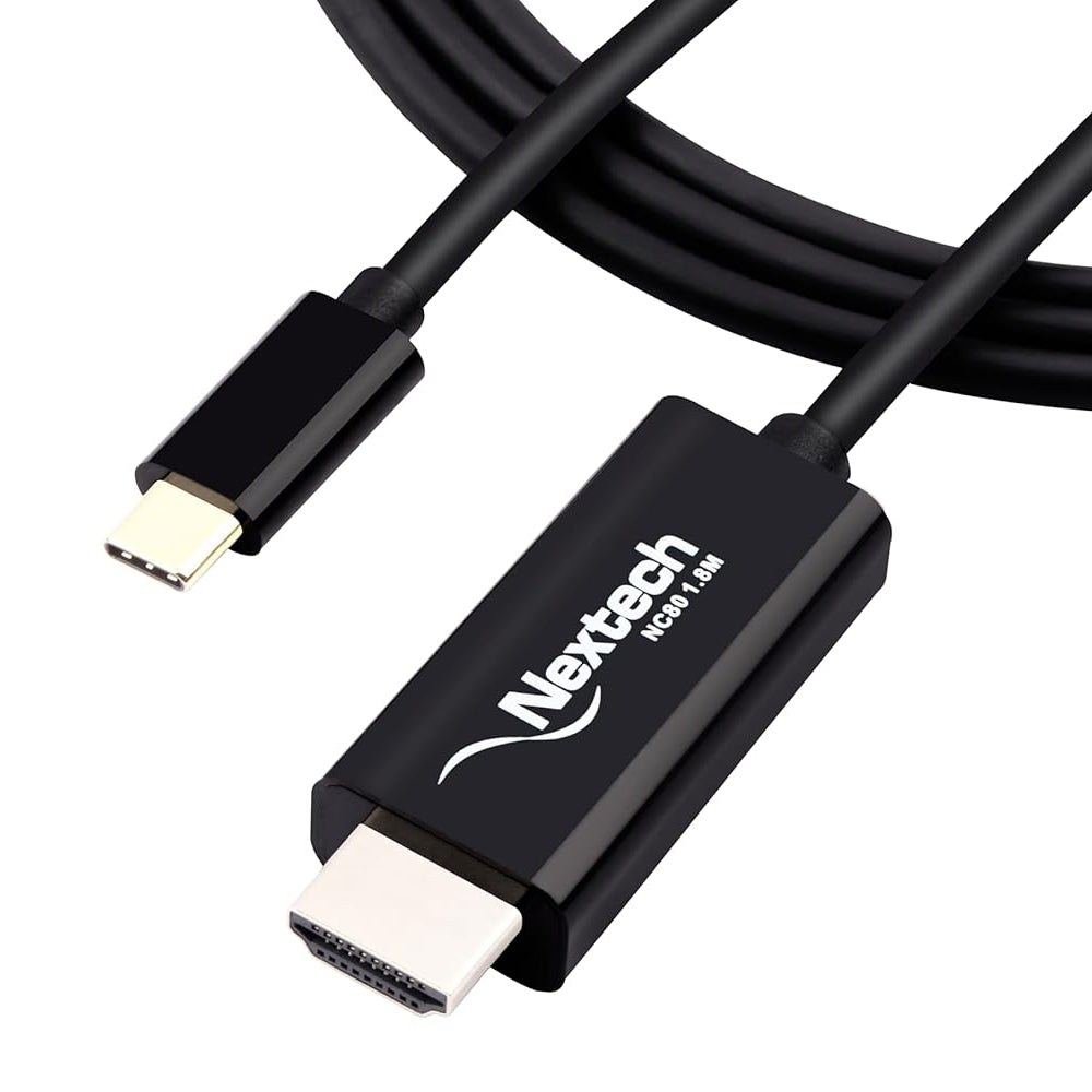 Nextech USB-C to HDMI Cable – 4K@30Hz Output, Thunderbolt 3 (40Gbps) High-Speed, Plug & Play Type-C Display Cable for MacBook, iPad, Windows & Android Devices