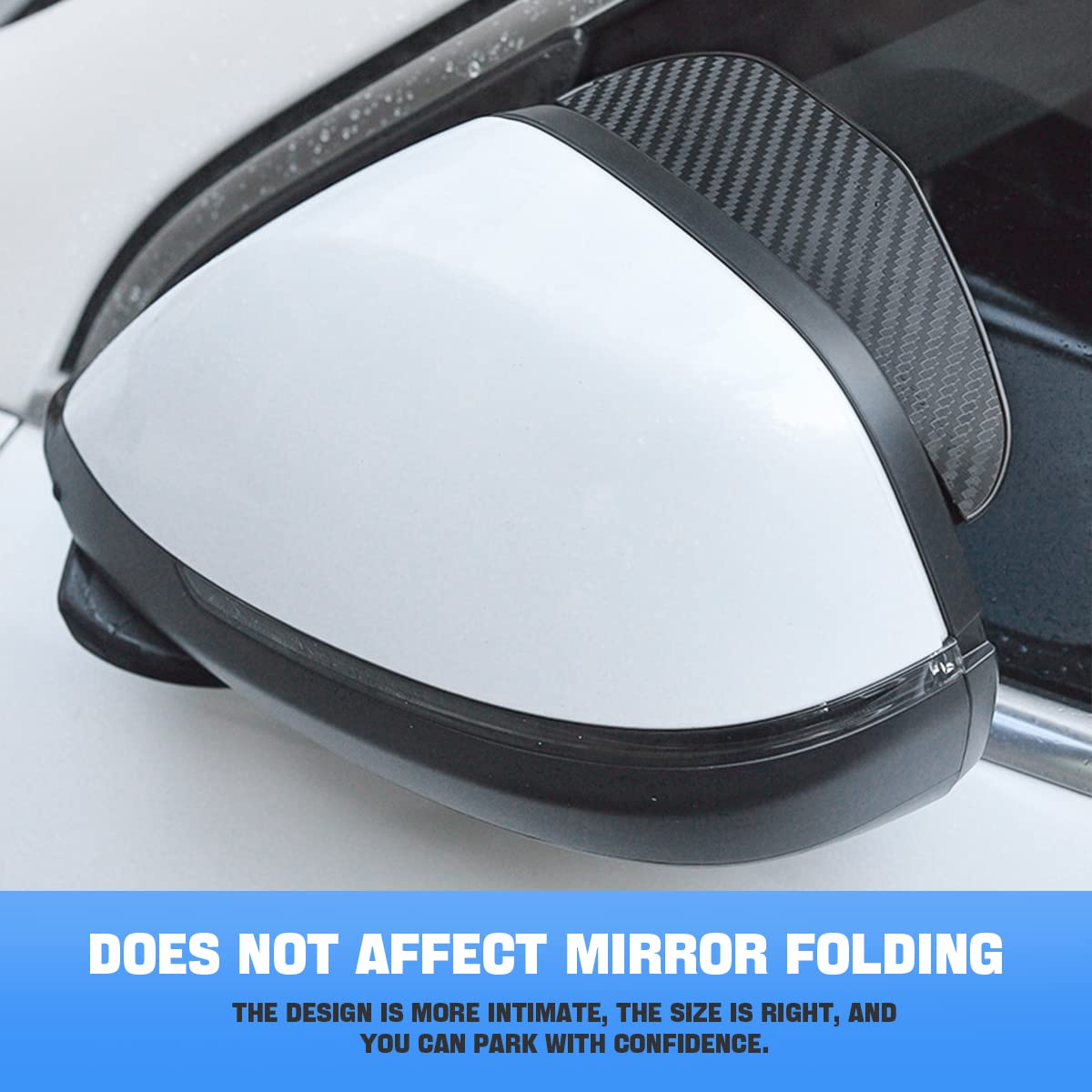 Shadow: Waterproof Car Side Mirror Rain Visor Guards for Better Driving Visibility, Universal Mirror Eyebrow Protectors for Cars & SUVs
