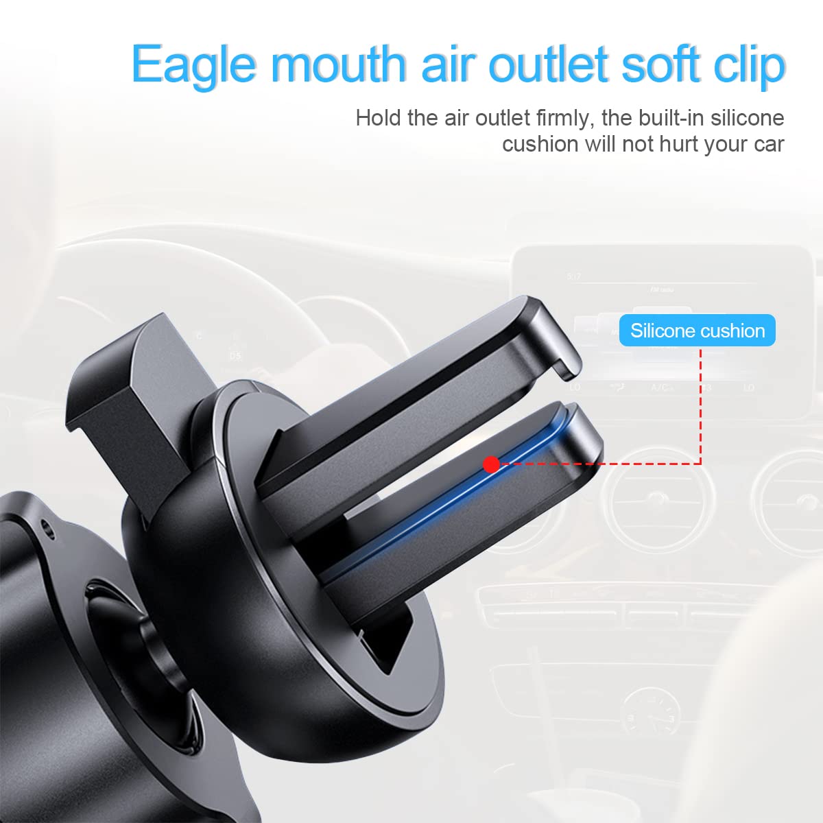 GripLock: Universal Car Phone Holder with Adjustable Gravity Grip & Air Vent Mount for Smartphones