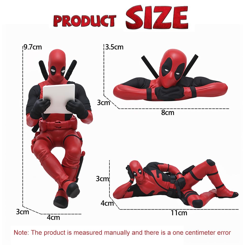 Irresponsible: Set of 3 Deadpool Figurine for Car Dashboard & Desk, Collectible Statues for Fun Home Décor, Office Tables & Car Interior Accessories