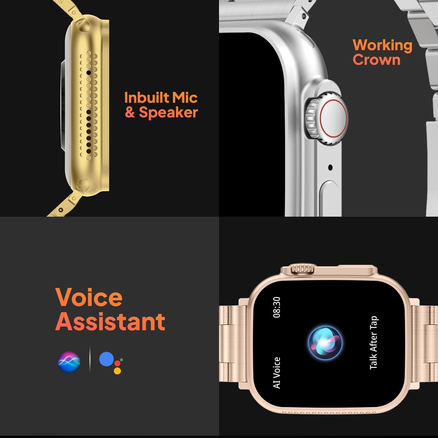 ApexX: 1.99" Affordable Bluetooth Calling Smartwatch with Magnetic Wireless Charging