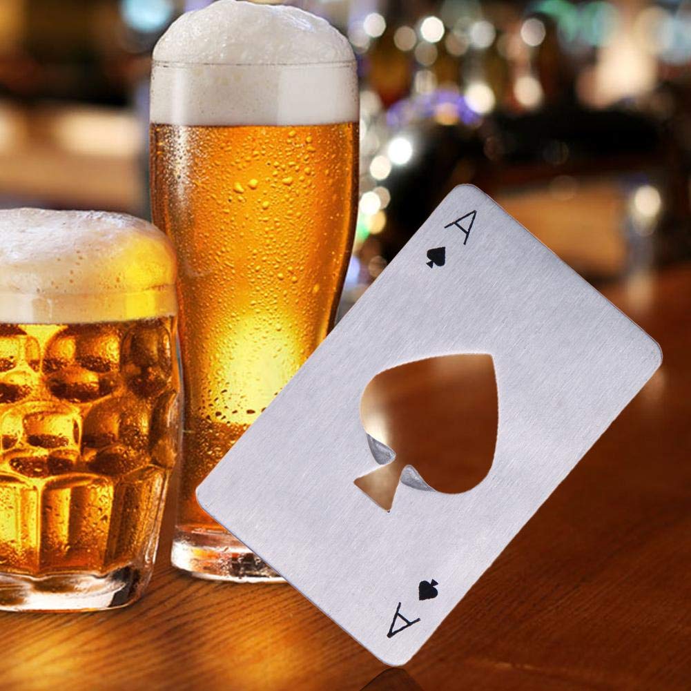Hukum: SStainless Steel Credit Card-Size Bottle Opener (Pack of 2) – Compact & Durable Bar Tool for Beer & Soda