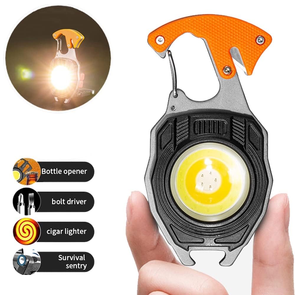 Glowbit: Ultimate 9-in-1 LED Keychain COB Light with Magnetic Base, Multi Tools & USB-C Charging