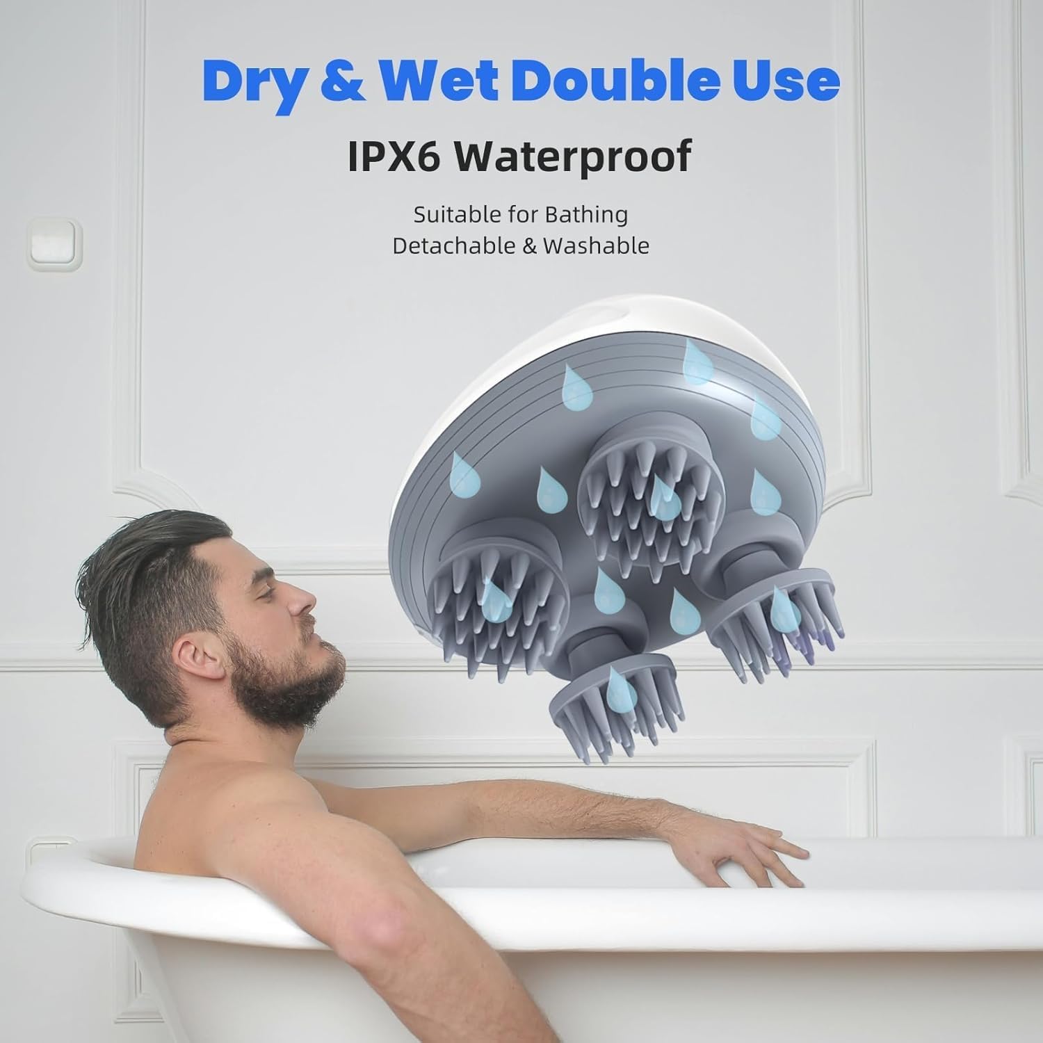 Relivo: Portable 3-Speed Scalp Massager with 96 Kneading Nodes, Handheld Head Massager for Relaxation, Stress Relief & Hair Growth Support