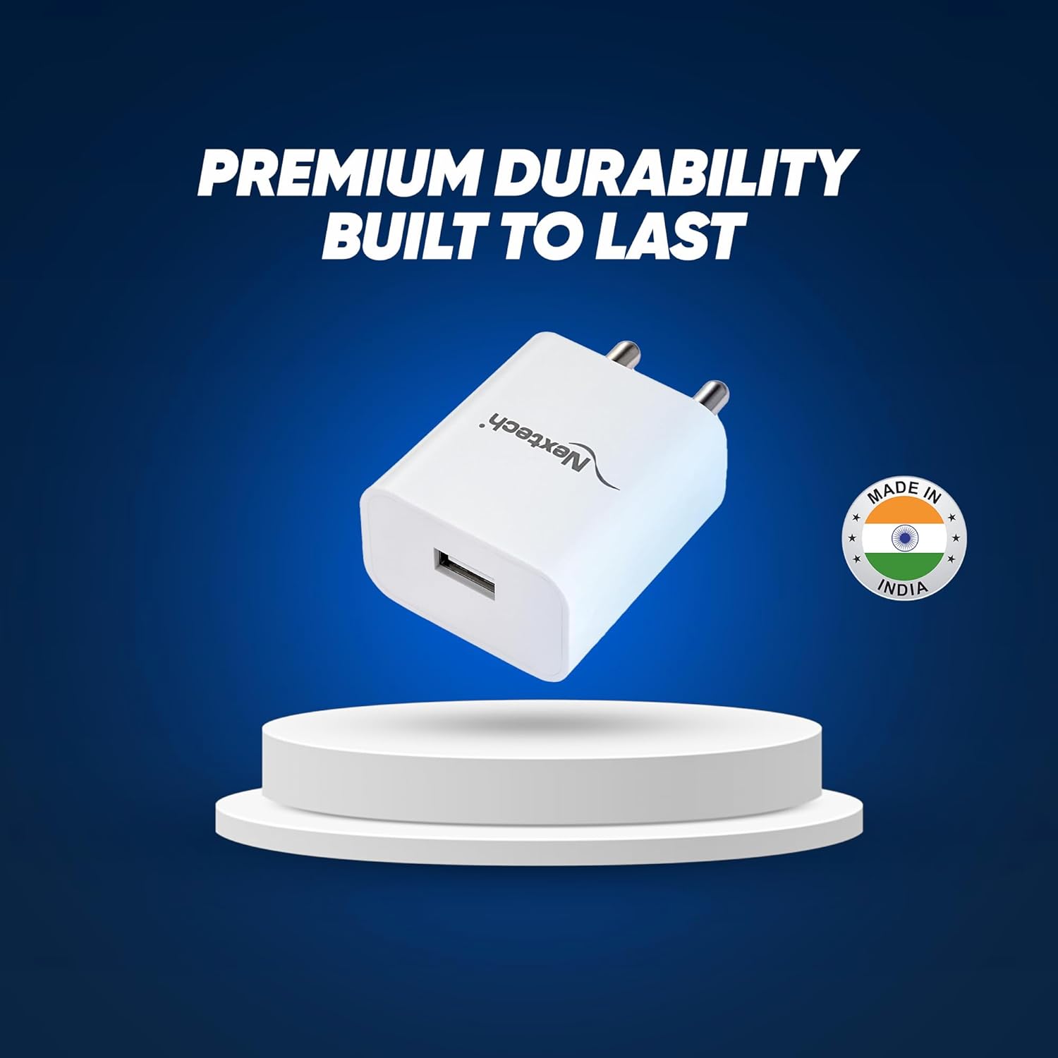 Nextech Single USB 22.5W QC 3.0 Fast Power Delivery Universal Wall Charger Support Samsung AFC, BC1.2, Apple 20W, QC3.0 and Other Mainstream Fast Charge protocols (Glossy White)