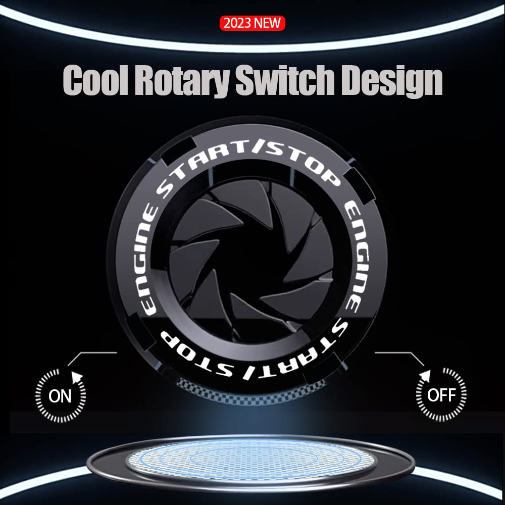 Ignitron: Engine Start/Stop Button Cover with Zinc Alloy Rotary Ring, Stylish Ignition Protector for Cars, SUVs & Motorcycles (Tungsten Gold Finish)