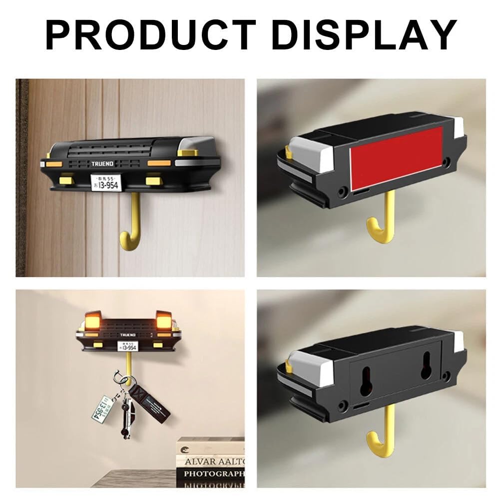 Headlite: Car Bumper Keychain Holder with LED Headlight & Blinkers, Wall Mount & LED Lights, Unique Retro Car Design for Entryway, Living Room, Office & Gift for Car Lovers