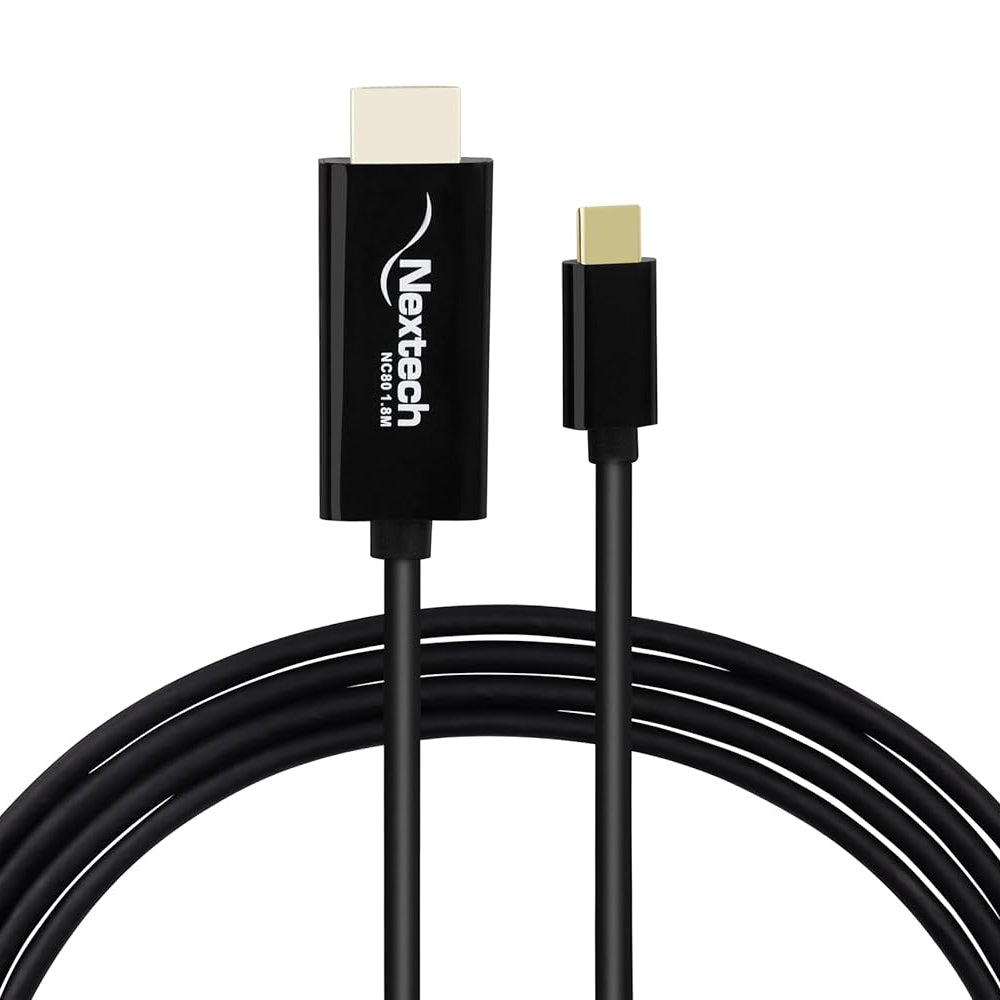 Nextech USB-C to HDMI Cable – 4K@30Hz Output, Thunderbolt 3 (40Gbps) High-Speed, Plug & Play Type-C Display Cable for MacBook, iPad, Windows & Android Devices