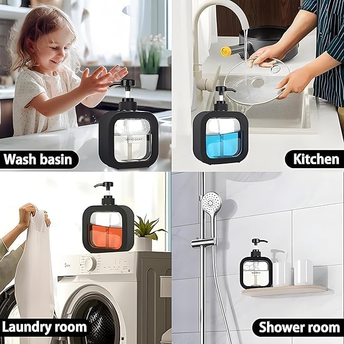 Dosey: 300ml Transparent Refillable Soap Dispenser Bottle with Rust-Free Pump for Handwash, Dishwash, Shampoo & Liquid Soap – Clear Bathroom & Kitchen Dispenser