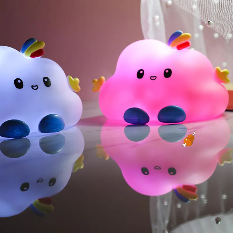 CloudGlow: Aesthetic Cloud LED Night Light – Soft & Squishy Silicone Lamp with Touch Control, USB-C Rechargeable & Color Changing