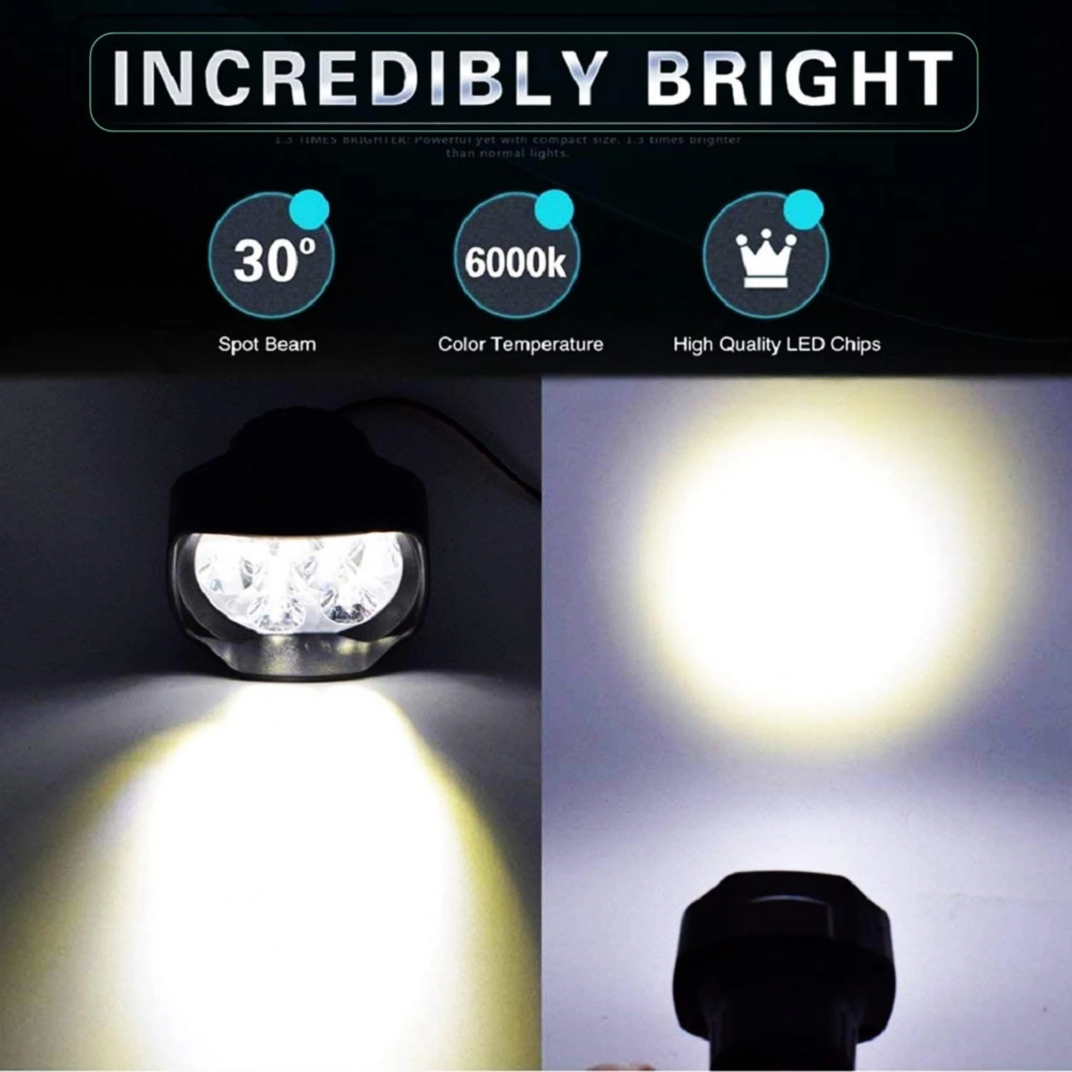 9 White LED Lights Fog Lamp, Dash Light Motorbike Fog Lamp Motorbike LED (12 V, 12 W) (Universal For Bike, Pack of 2)