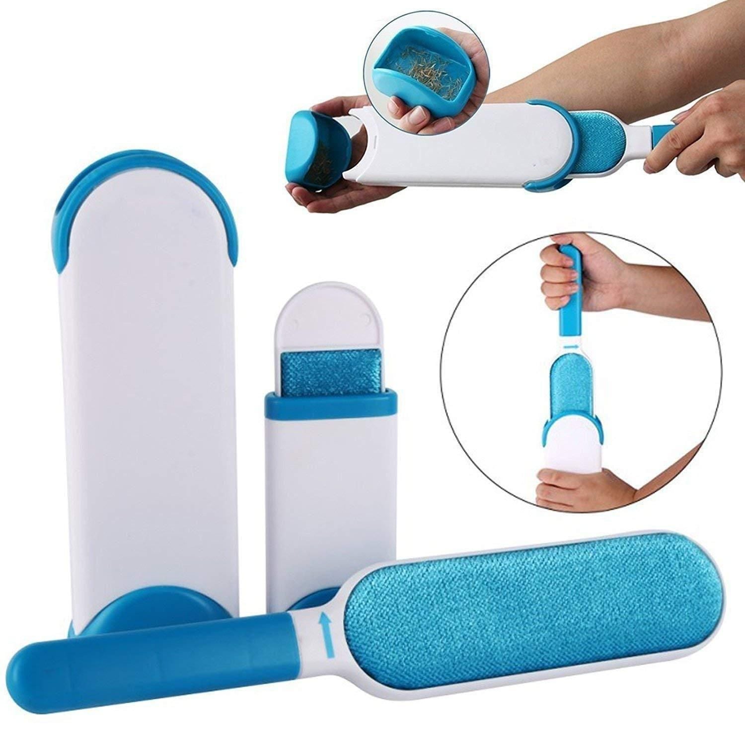 FurSweep: Reusable Pet Hair & Lint Remover Brush with Self-Cleaning Base for Clothes, Furniture & Car Upholstery