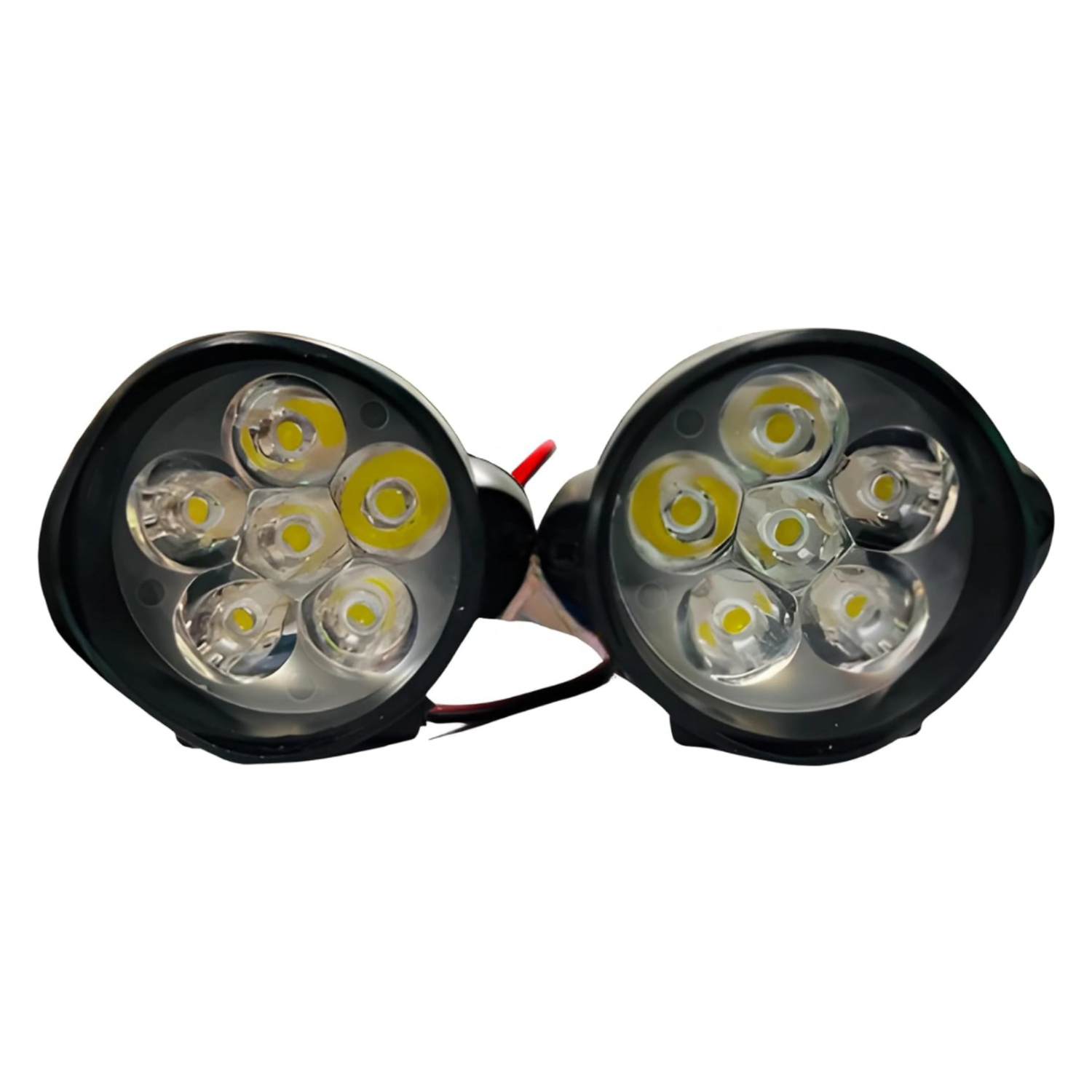6 Led fog light white light/Spot Projector DRL Flood Light (pack of 2) Fog Lamp Motorbike LED (12 V, 12 W) (Universal For Bike, Pack of 2)
