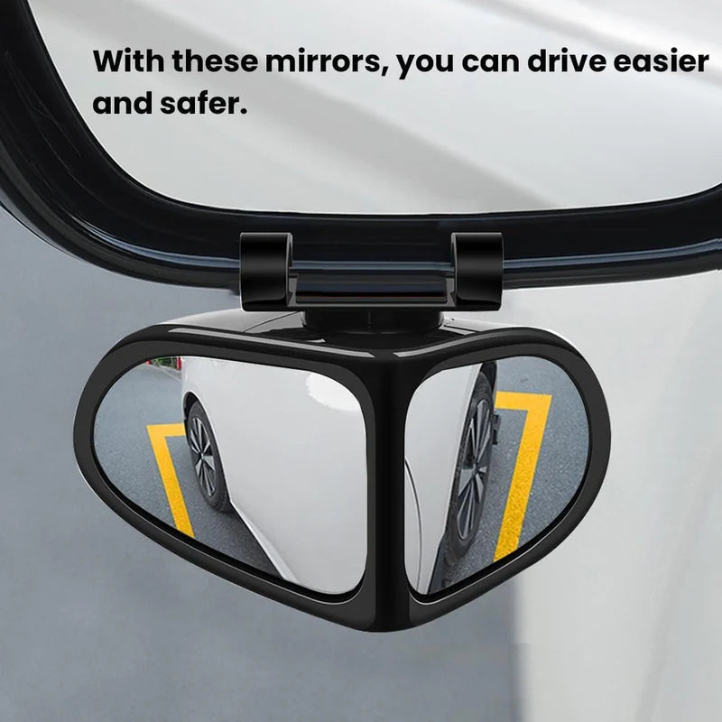 ClearView: 360° Adjustable Car Blind Spot Mirror (Set of 2) – HD Glass Convex Rearview Mirror for Cars, Trucks & Vans