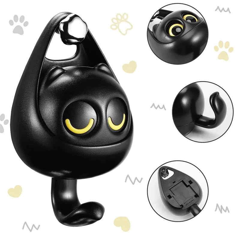 Meowook: Cute Cat Blinking Eye Wall Hook with Strong Adhesive for Keys, Bags, Clothes & Home Décor