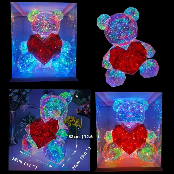 EverLove: LED Love Bear Night Light with Glowing Heart – Perfect Gift for Anniversary, Birthday & Room Décor