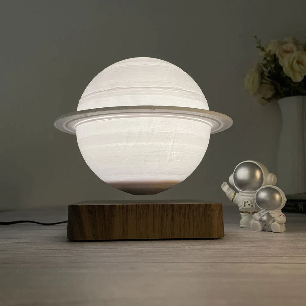 Elysium: 3D Floating Saturn Lamp with Magnetic Levitation, 360° Rotation & Touch-Control LED for Home & Office Décor