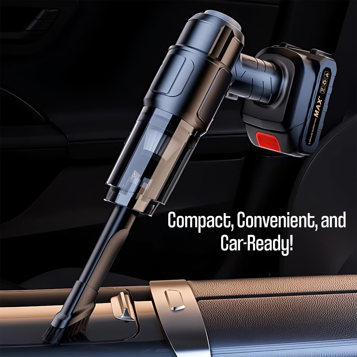 TurboVac: Super Powerful Cordless Vacuum Cleaner with 21,000Pa Suction, Detachable Battery & Multi-Nozzle Attachments