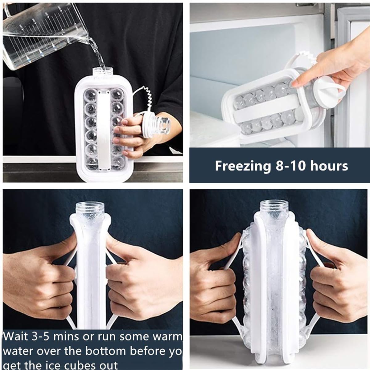 Frostee: 2-in-1 Ice Ball Maker Bottle with 17 Grids – Portable Freezer Kettle & Water Jug for Cocktails, Juice, Coffee, Whiskey & Cold Beverages