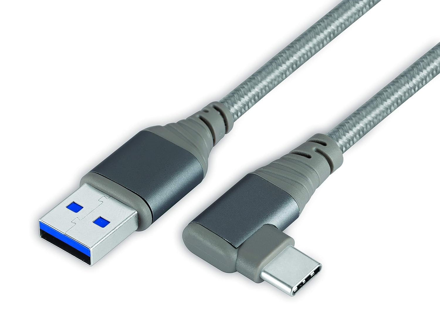 Nextech USB 3.0(M) to USB-C R/A (M) Braided Cable 1.5M (Space Grey)