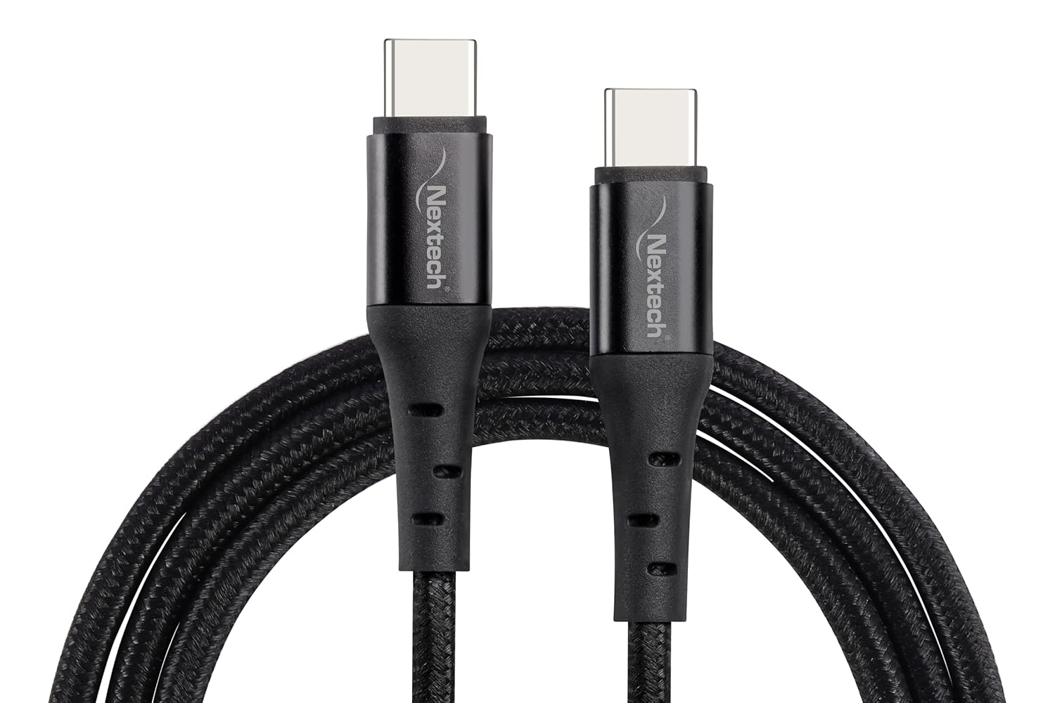 Nextech 65W Type-C to Type-C Braided Fast Sync & Charging Cable Compatiable with Androidphones, iPhones, Laptops 1.2M