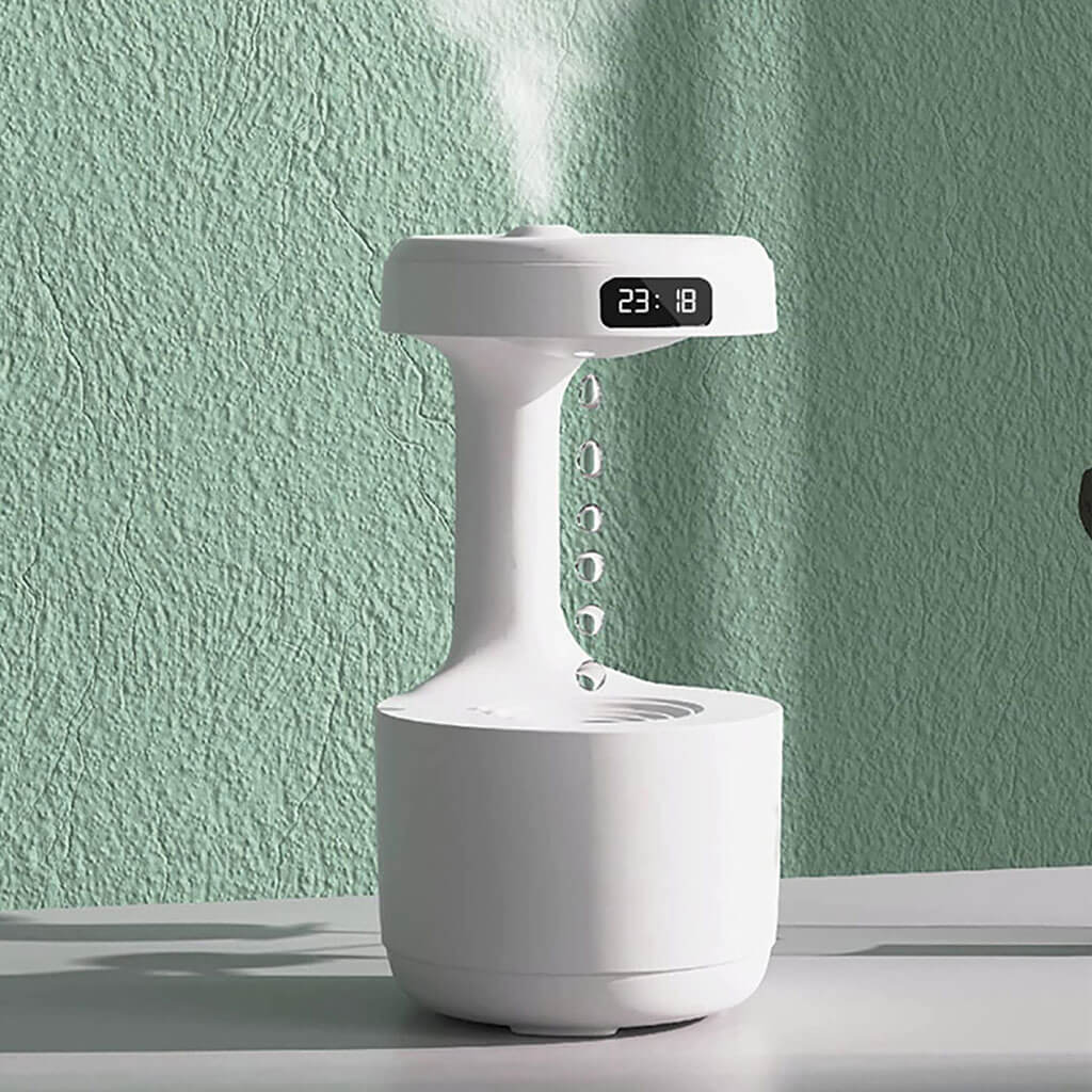 Mirage: The Illusion Anti-Gravity Humidifier with Floating Water Effect, LED Clock Display & Auto Shut-Off (800ml)
