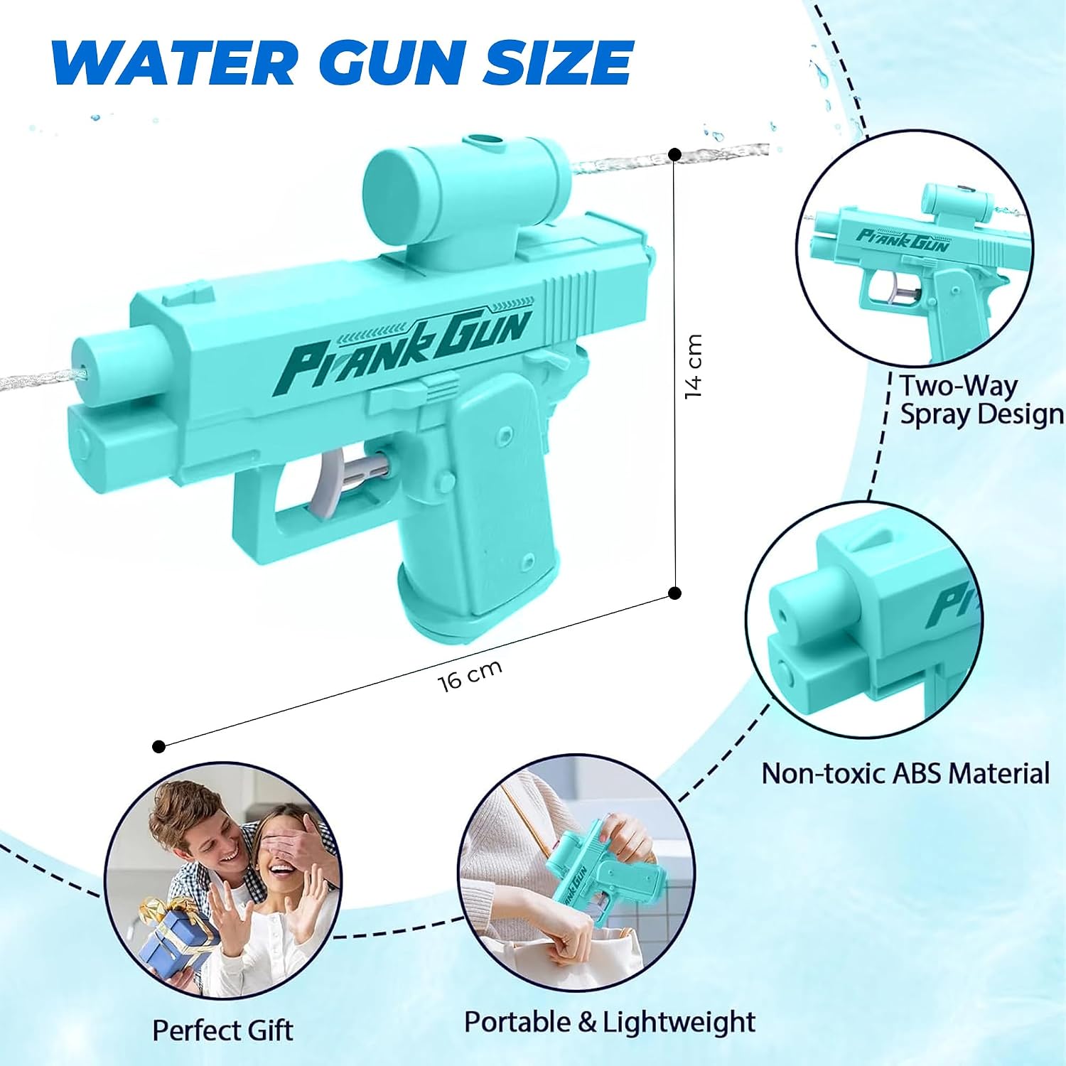 Splashy: Dual-Nozzle Water Blaster Toy for Outdoor Summer Fun, Double Spray Squirt Gun for Kids, Adults, Parties & Pranks