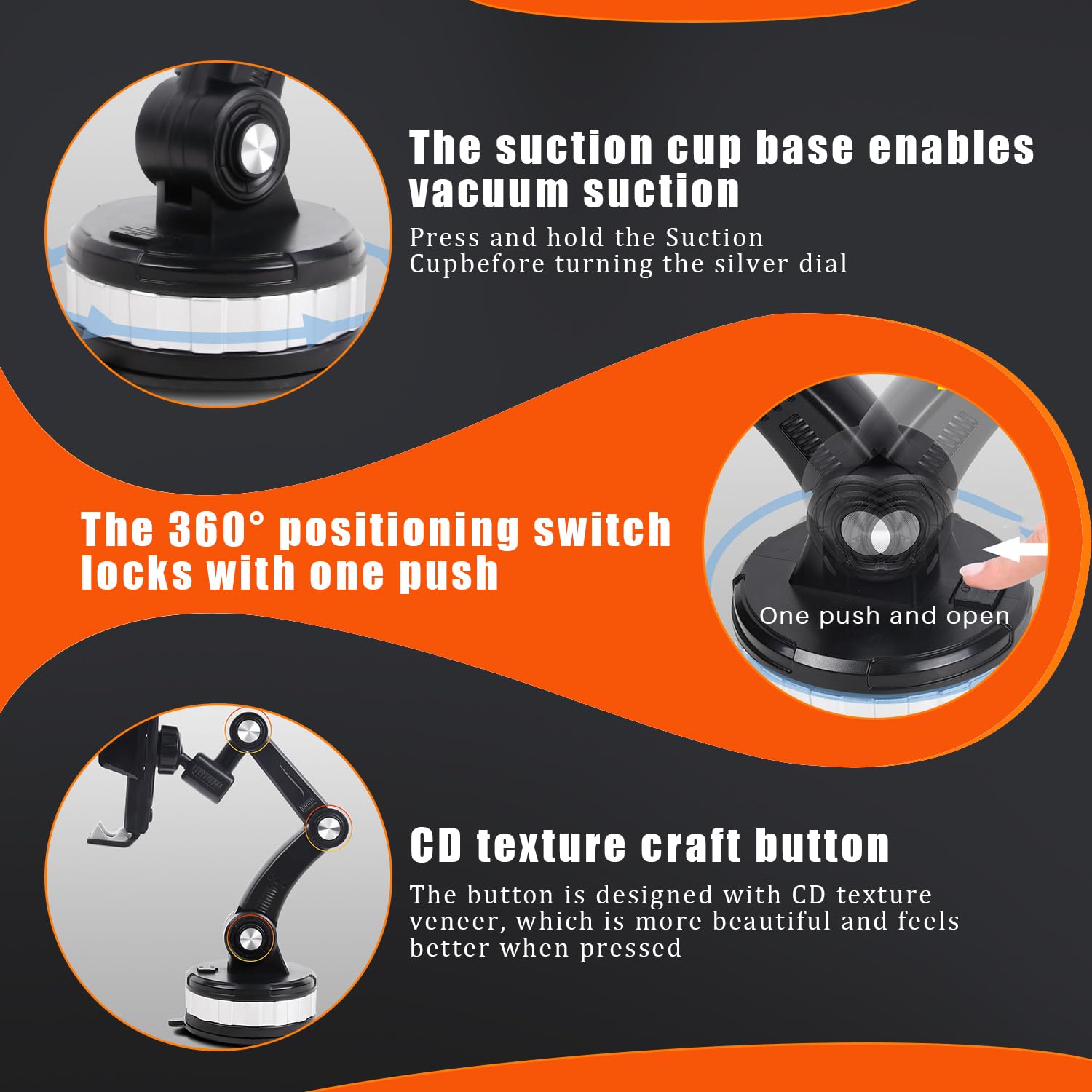 Dash360: 360° Rotating Suction Phone Holder with Strong Grip for Car Dashboard & Windshield – Universal Mobile Mount