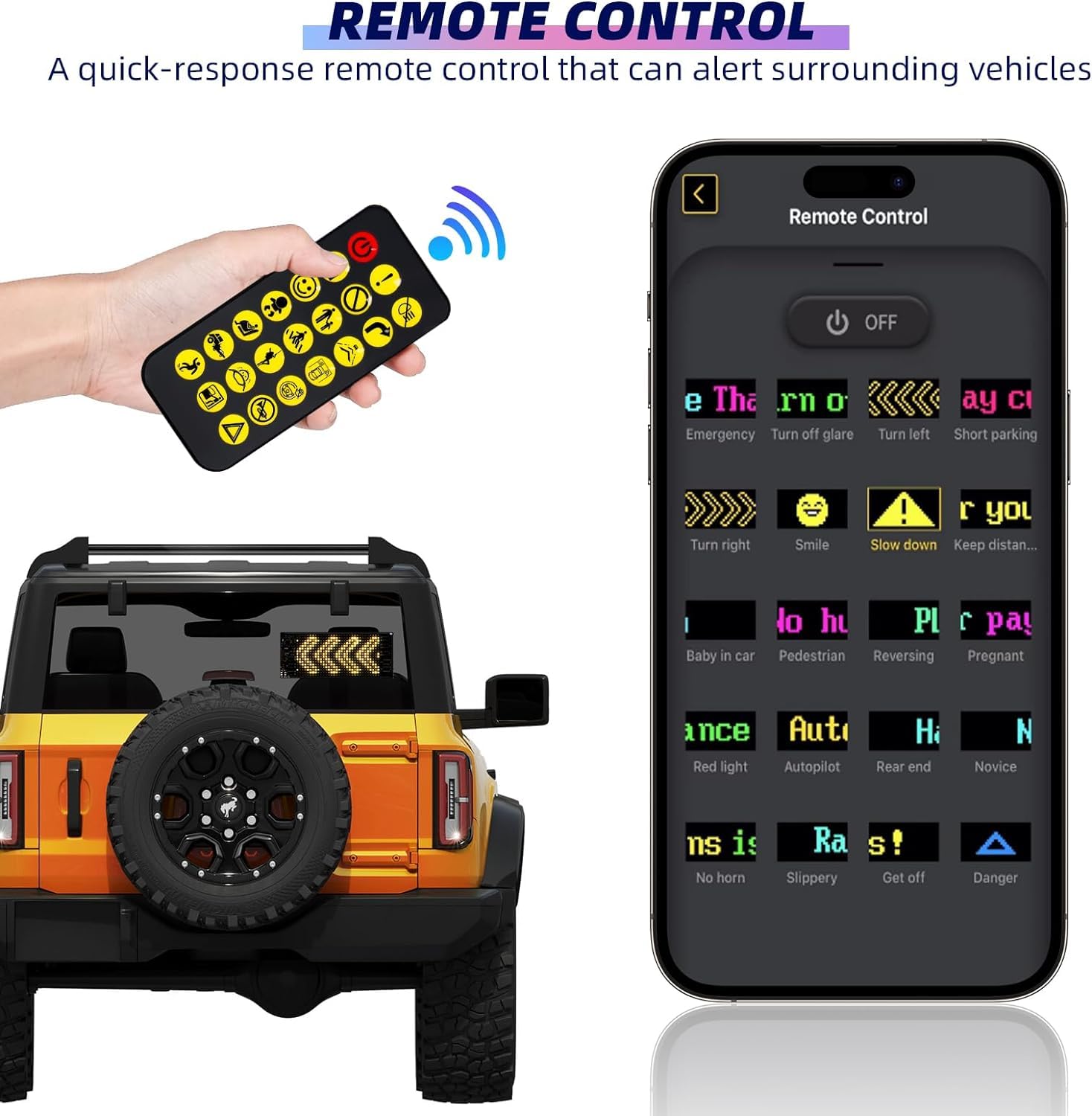 Pixy: RGB LED Matrix Display Panel with App & Remote Control, Flexible Pixel Sign Board for Cars, Rooms, Offices & Custom Scrolling Messages (7" × 3")