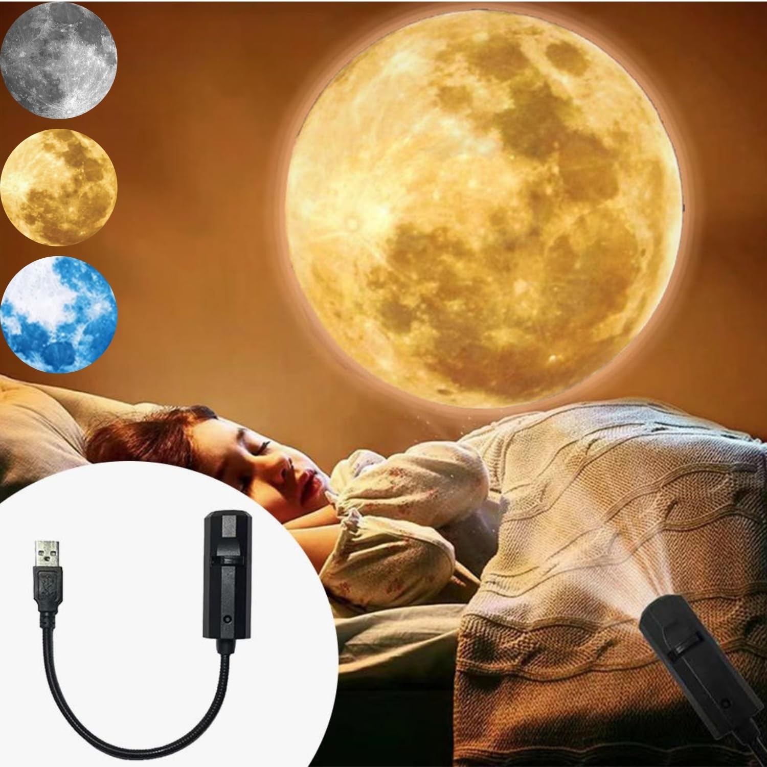 Cosmix: Wireless LED Star Projector with Rotating Galaxy Light, 3 Projection Discs & USB Power for Ambient Room Decor