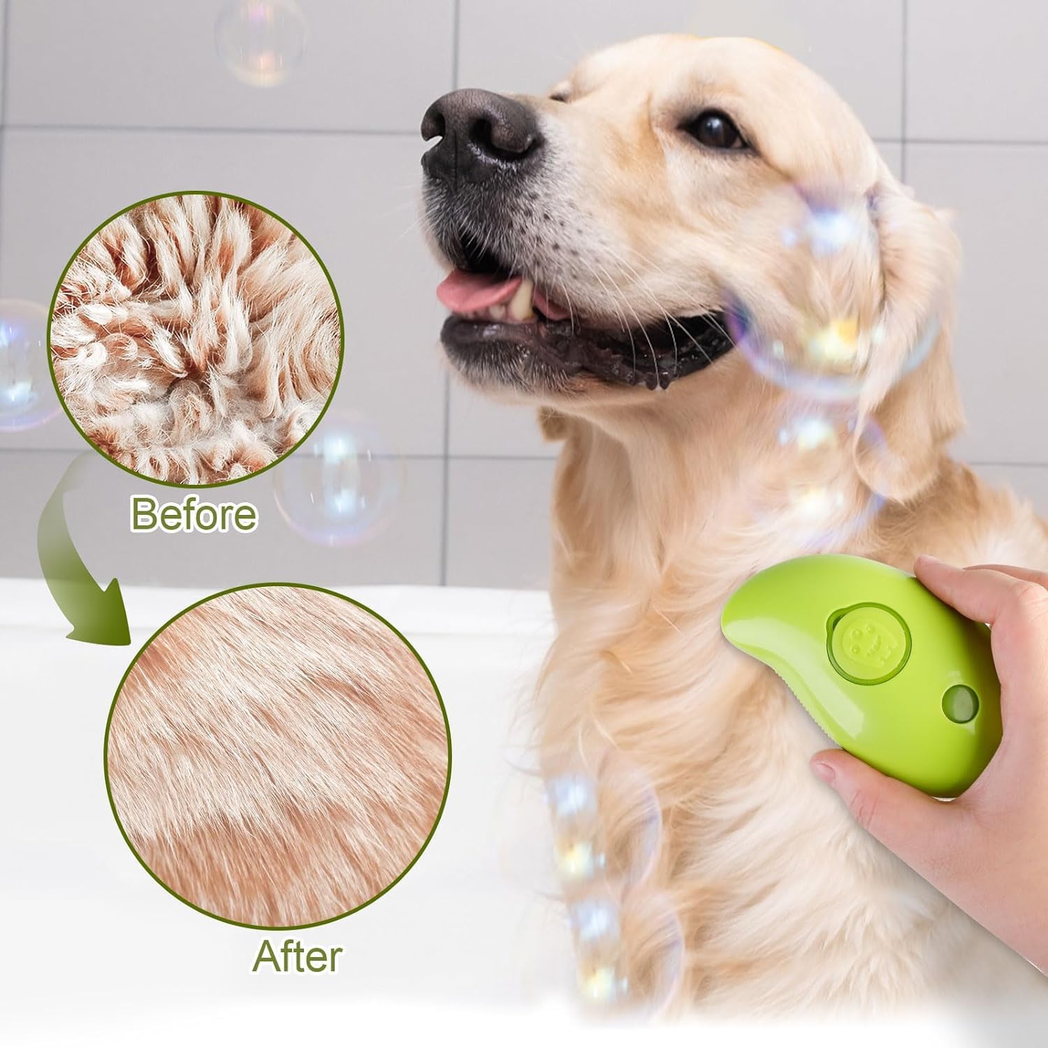 Steamu: 3-in-1 Pet Hairbrush with Steam for Gentle Grooming & Shedding Control in Cats & Dogs