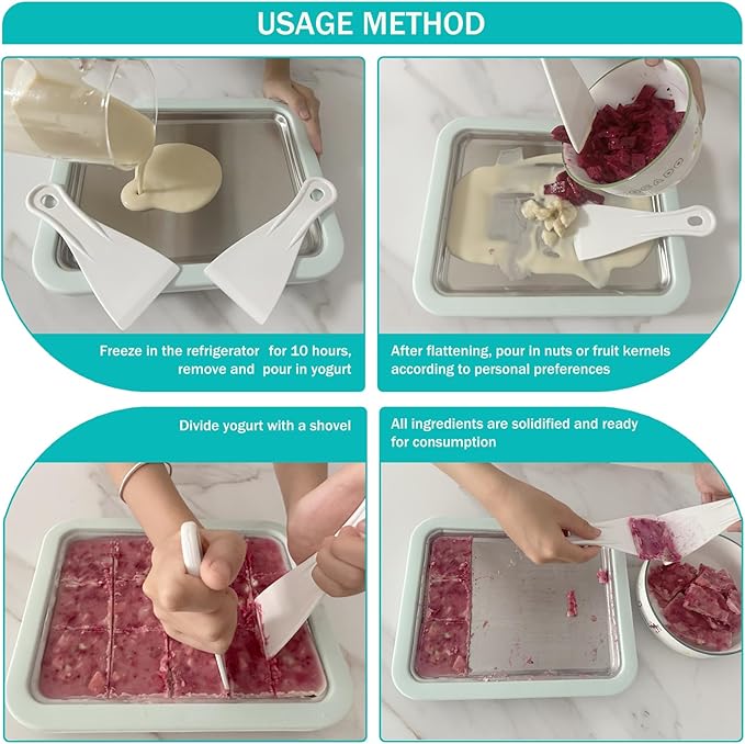 Frosto: Stainless Steel Ice Cream Roller Maker Pan for Homemade Ice Rolls, Frozen Yogurt & Gelato