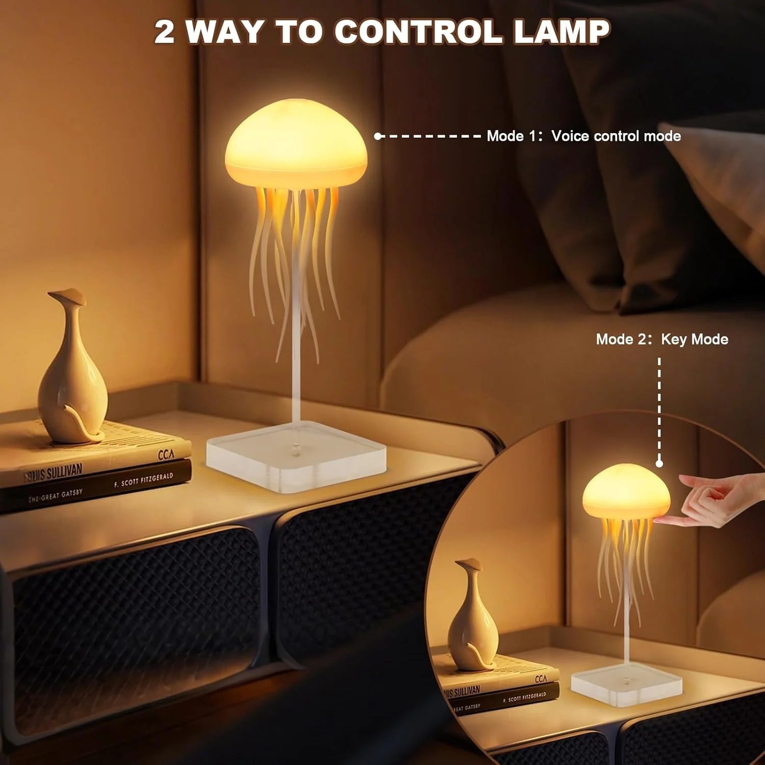 Jelly: Viral RGB Jellyfish Lamp with Voice Control, Dancing Legs & USB-C Rechargeable Design (Hanging + Base)