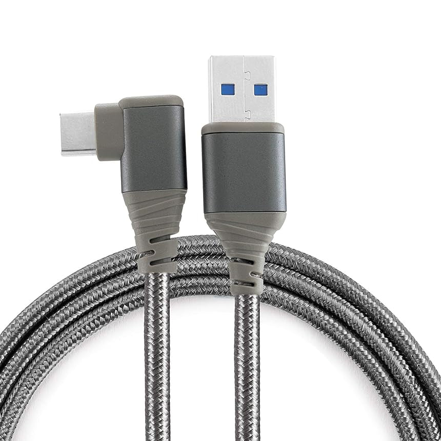Nextech USB 3.0(M) to USB-C R/A (M) Braided Cable 1.5M (Space Grey)