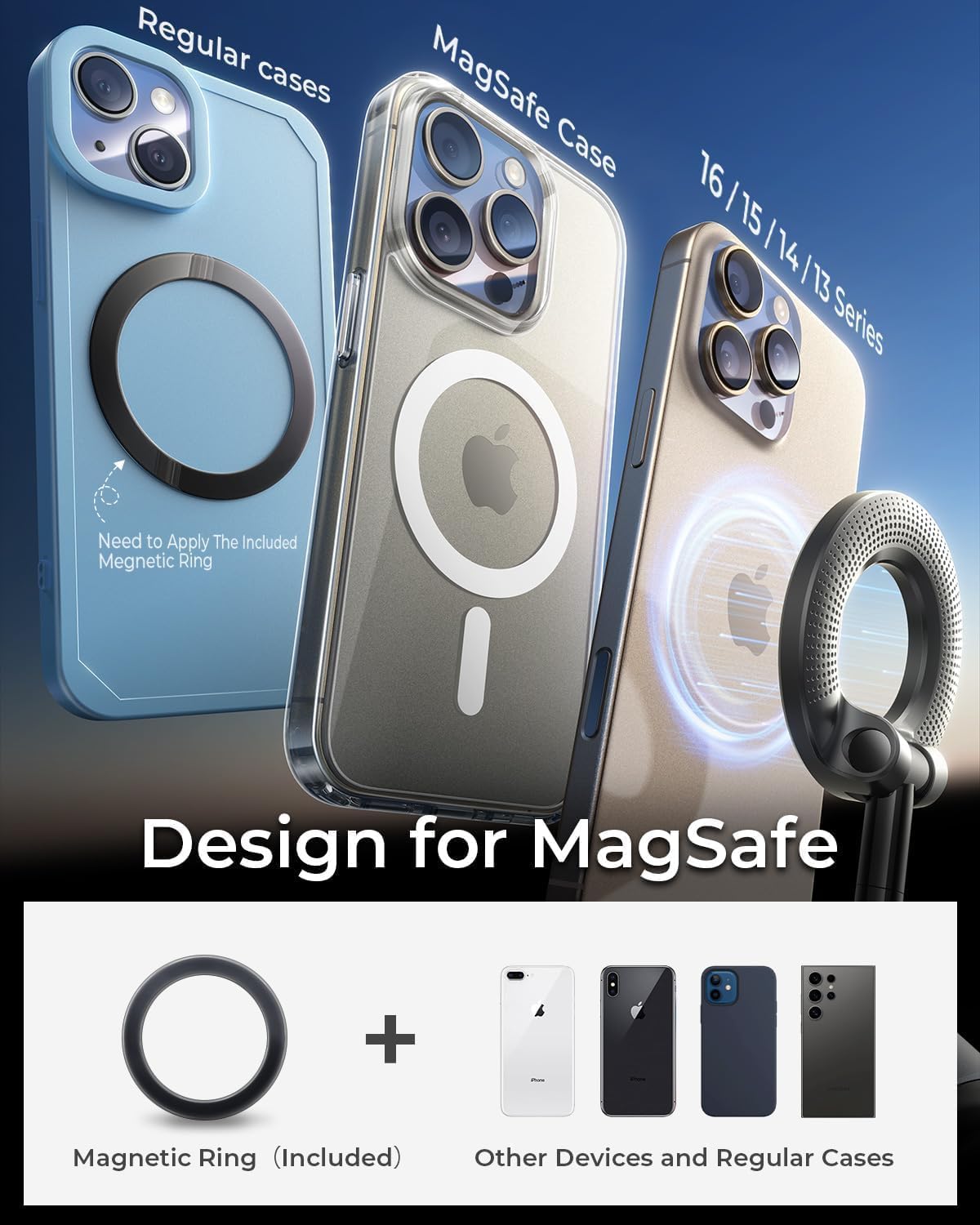 MagStik: Magnetic Vacuum Suction Phone Mount, 360° Rotating Car Phone Holder with Hands-Free Secure Grip for Dashboard, Windshield, Gym & Mirror