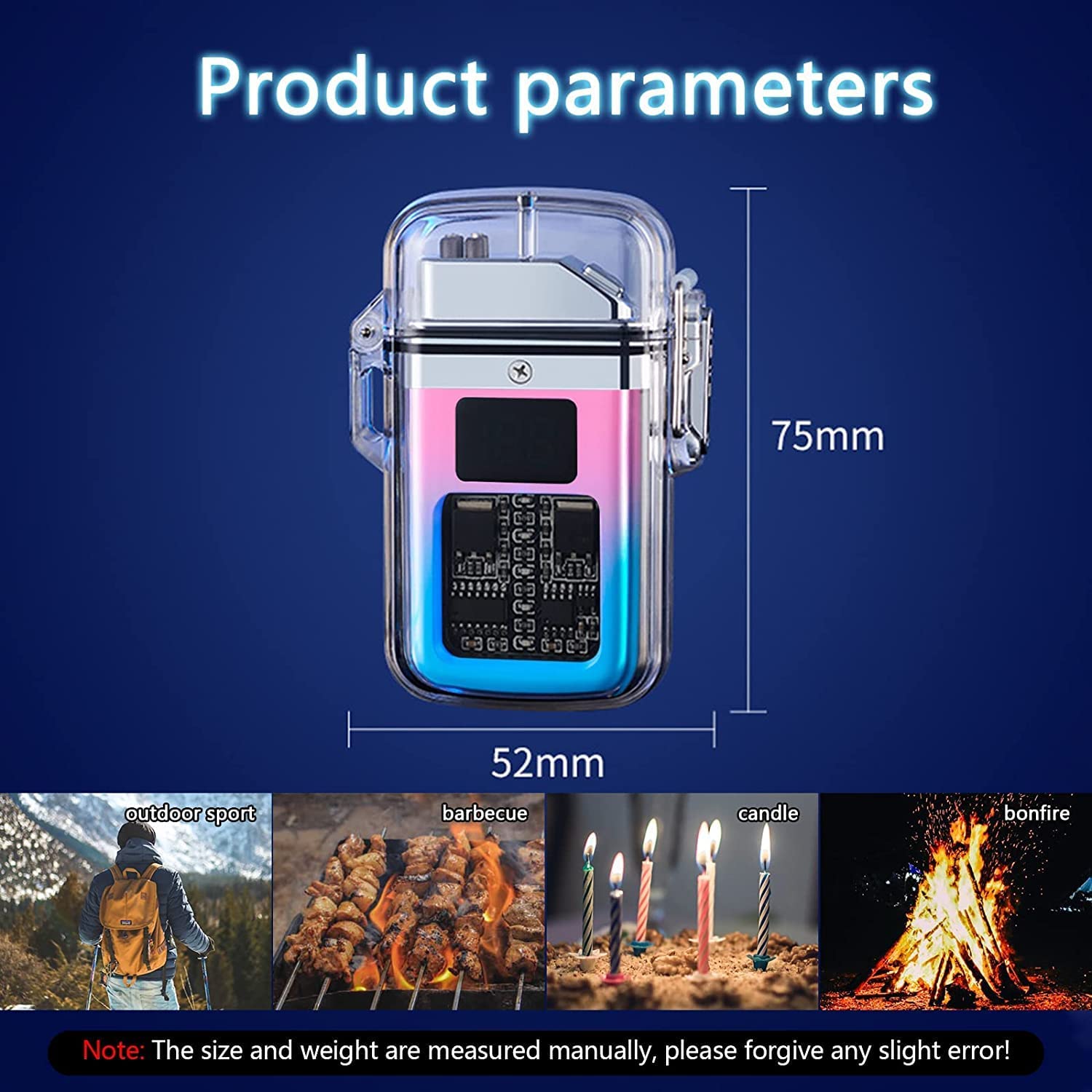 Arc: Dual Arc Windproof & Waterproof Lighter with Bright Torch C-Type Charging & Display