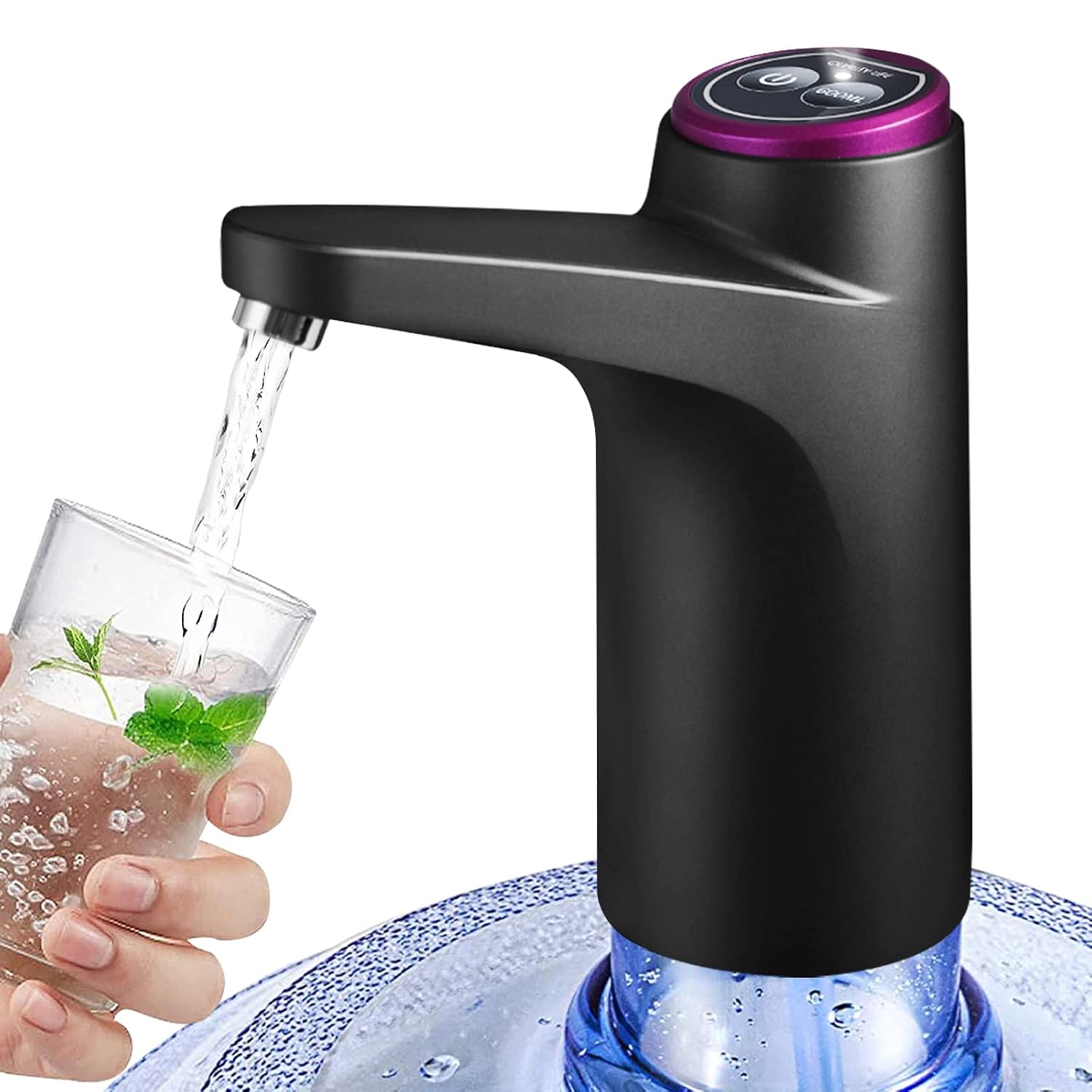 Aquon: USB Rechargeable Automatic Water Dispenser Pump for 3–5 Gallon Bottles with One-Touch Operation & Auto-Off